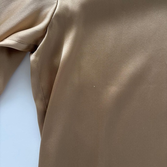 Style & Co Silk Button Down Top in Gold - Picture 7 of 8